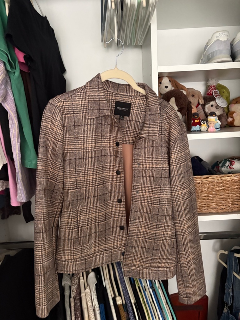 Liverpool Brown Plaid Jacket - Women's Lightweight Coat